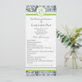 Programmes de mariage Navy Apple Green Gray Love B (Debout devant)