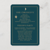 Programmes de mariage Navy Mystical Gold Stars Moo (Dos)