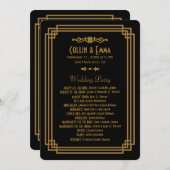 Programmes de mariage noir Art déco simple (Devant / Derrière)