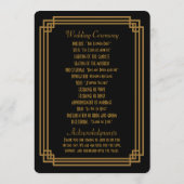 Programmes de mariage noir Art déco simple (Dos)