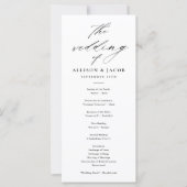 Programmes de mariage noir et blanc Elegant Script (Devant)