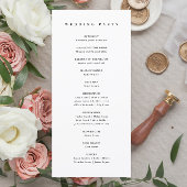 Programmes de mariage noir et blanc Elegant Script