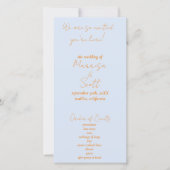 programmes de mariage orange et bleu (Devant)