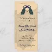 Programmes de mariage Peacock vintages (Devant / Derrière)
