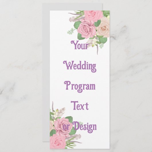 Programmes de mariage personnalisés - Modèle modif (Devant / Derrière)