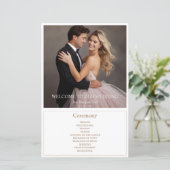 Programmes de mariage photo élégants avec bordure (Debout devant)