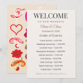 Programmes de mariage plats Cérémonie Élégant Souv (Devant / Derrière)