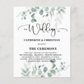 Programmes de mariage plats de verdure d'eucalyptu (Devant)