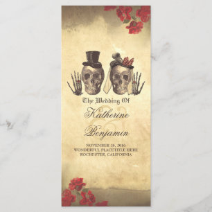 Programmes de mariage pour couple de crâne gothiqu