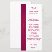 Programmes de mariage pour le grain de bois rose/b (Devant / Derrière)