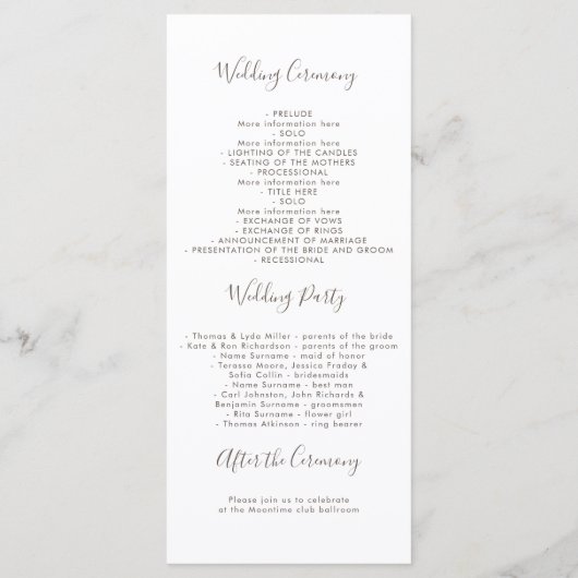 Programmes de mariage réussis (Dos)