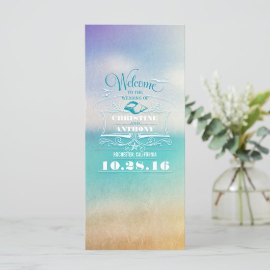 programmes de mariage romantique à la plage - ombr (Debout devant)