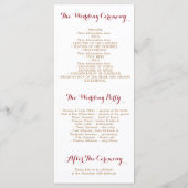 programmes de mariage romantique à l'aquarelle - f (Dos)