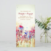 programmes de mariage romantique à l'aquarelle - f (Debout devant)