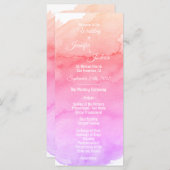 Programmes de mariage rose aquarelle personnalisés (Devant / Derrière)