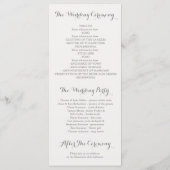 Programmes de mariage rose botanique à fleurs d'ea (Dos)