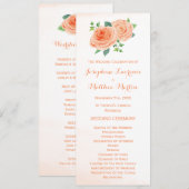 Programmes de mariage Rose d'aquarelle (Devant / Derrière)