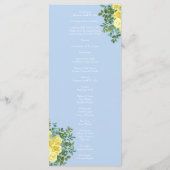 Programmes de mariage Rose jaune clair et bleu pâl (Dos)