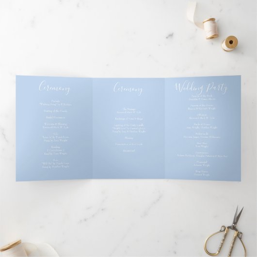 Programmes de mariage Rose jaune clair et bleu pâl (Intérieur)