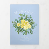 Programmes de mariage Rose jaune clair et bleu pâl (Page de couverture)