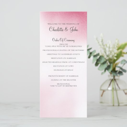 Programmes de mariage rose Ombre (Debout devant)