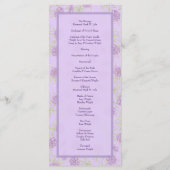 Programmes de mariage Rose Violette Lavande (Dos)