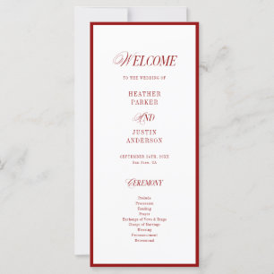 Programmes de mariage rouge classique