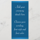 Programmes de mariage Royal Blue Purple Paon (Dos)