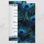 Programmes de mariage Royal Blue Silver Peacock (Devant / Derrière)