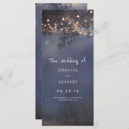 Programmes de mariage rustique avec arbre et corde (Devant / Derrière)