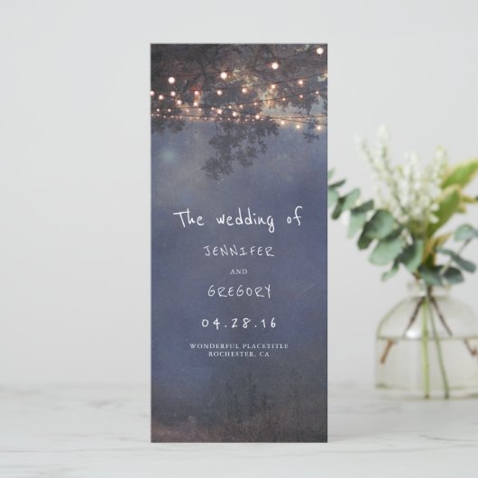 Programmes de mariage rustique avec arbre et corde (Debout devant)