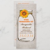 Programmes de mariage rustique de bocal de mason d (Devant / Derrière)