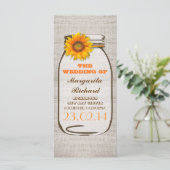 Programmes de mariage rustique de bocal de mason d (Debout devant)