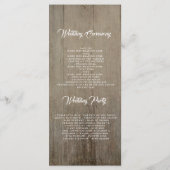 Programmes de mariage rustique floral de la Marine (Dos)