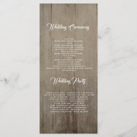 Programmes de mariage rustique floral de la Marine (Dos)