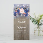 Programmes de mariage rustique floral de la Marine (Debout devant)