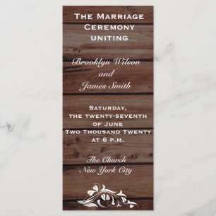 Programmes De Mariage Rustiques Avec Décor Fleur