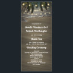 Programmes de mariage rustiques avec palmiers sur<br><div class="desc">Programmes de mariage rustiques avec palmiers sur la plage - présentent un beau design de lumières scintillantes enfilées à travers les palmiers et un élégant arrière-plan de plage avec des vagues.</div>