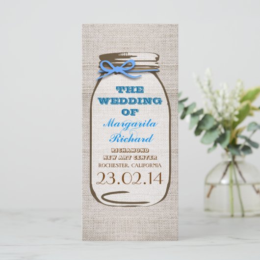 Programmes de mariage rustiques de bocal de massag (Debout devant)