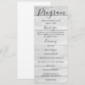 Programmes de mariage rustiques en bois blanc de c (Devant / Derrière)