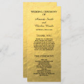 Programmes de mariage simple et élégante Gold Faux (Devant / Derrière)