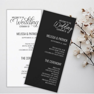 Programmes de mariage simple et moderne en noir et