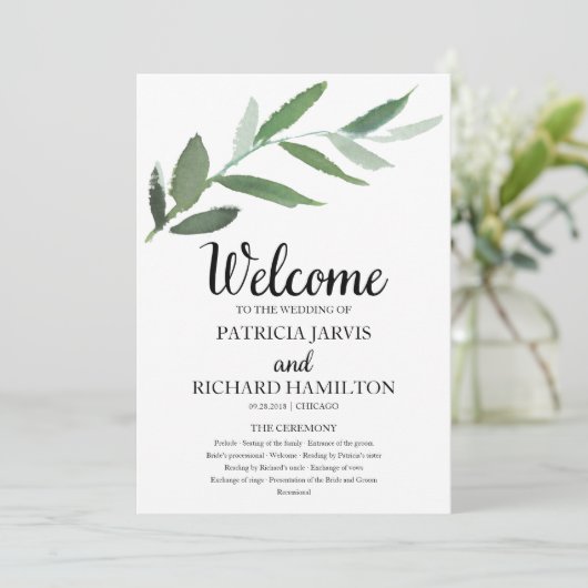 Programmes de mariage simples et élégants (Debout devant)