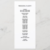 Programmes de mariage simples et élégants (Dos)