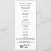 Programmes de mariage simples et élégants (Dos)