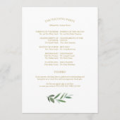 Programmes de mariage simples et élégants avec feu (Dos)