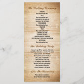 Programmes de mariage sur le bois et la fleur de s (Dos)