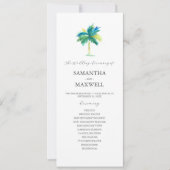 Programmes de mariage tropical Aquarelle Palm Tree (Devant)