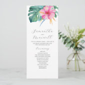 Programmes de mariage tropical Hibiscus rose Fleur (Debout devant)