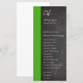 Programmes de mariage vert Chalkboard (Devant / Derrière)